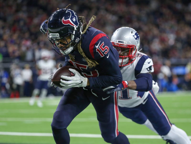 Houston Texans wide receiver Will Fuller (15) attempts to make a reception during the third quarter against the New England Patriots at NRG Stadium.