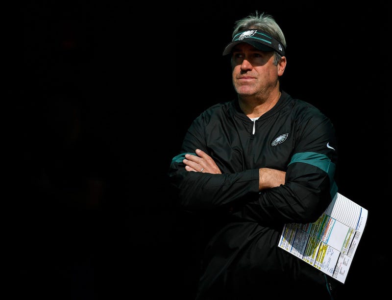 Philadelphia Eagles head coach Doug Pederson prior to a game against the Miami Dolphins at Hard Rock Stadium.