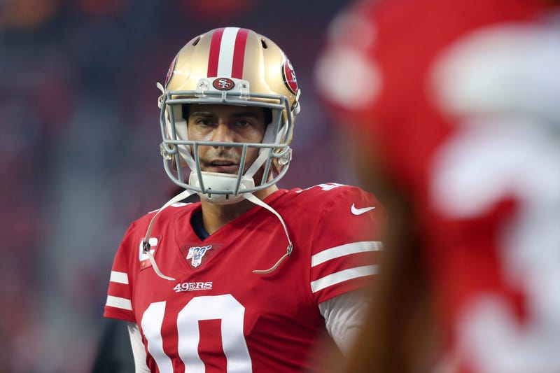 Jimmy Garoppolo stares down the Los Angeles Rams