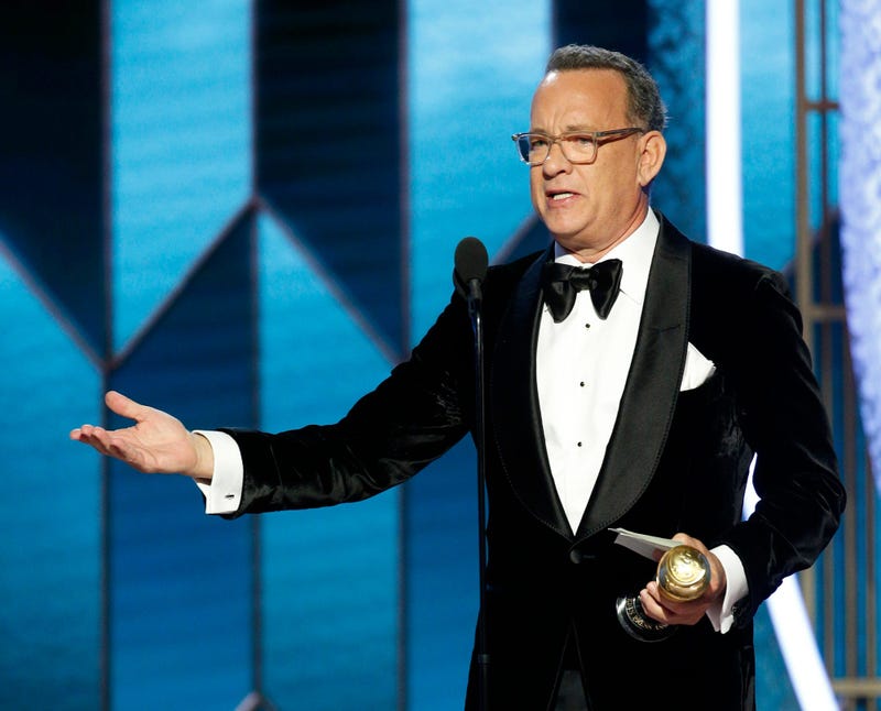Jan 5, 2020; Beverly Hills, CA, USA; Tom Hanks accepts the Cecil B. DeMille Award during the 77th Annual Golden Globe Awards at The Beverly Hilton Hotel. Mandatory Credit: Paul Drinkwater/NBC Handout Photo via USA TODAY NETWORK