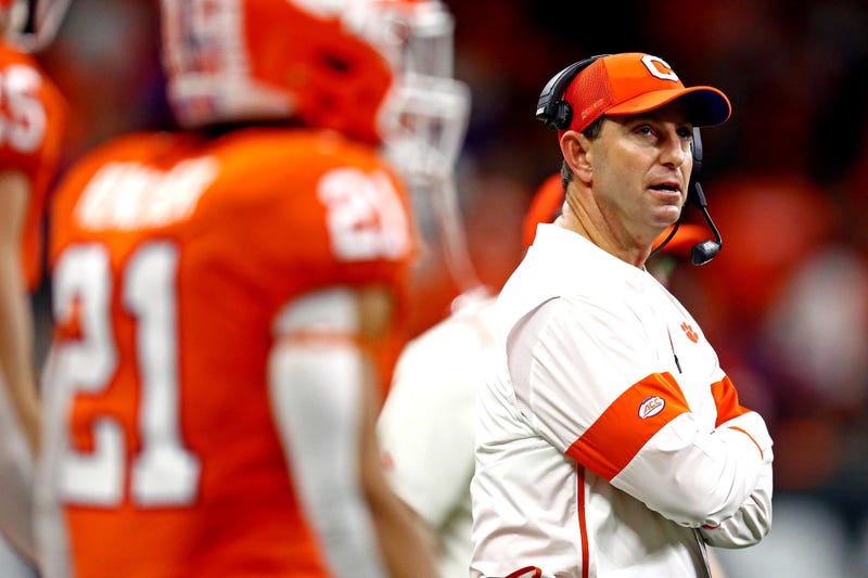 Clemson Tigers head coach Dabo Swinney at the College Football Playoff national championship game at Mercedes-Benz Superdome.