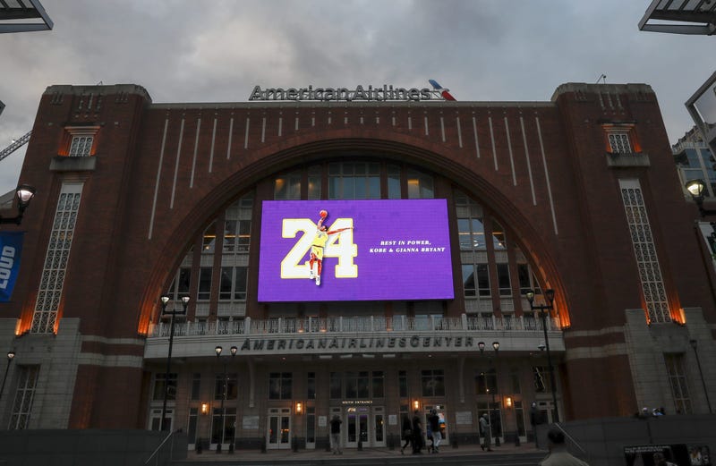 tribute to Kobe Bryant outside of the American Airlines Center
