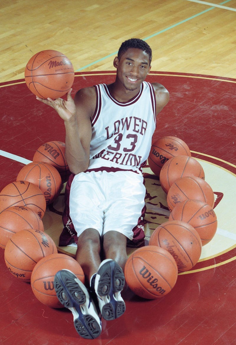 Lower Merion High School senior Kobe Bryant is photographed at Lower Merion High School in Ardmore, PA. 
