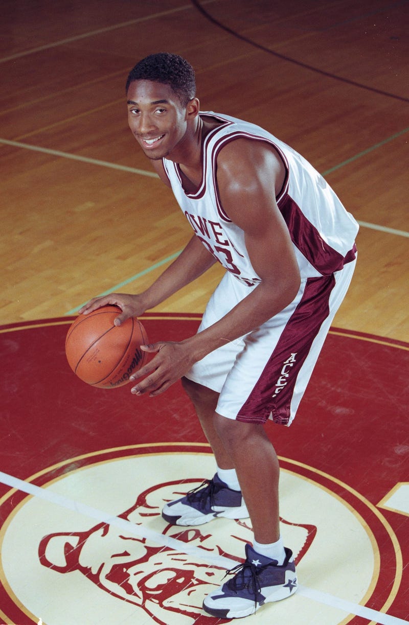  Lower Merion High School senior Kobe Bryant is photographed at Lower Merion High School in Ardmore, PA.