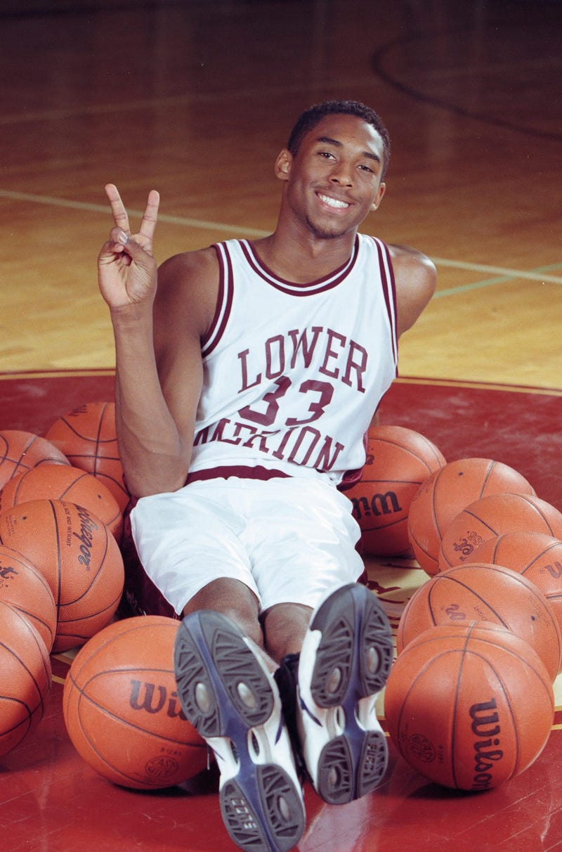  Lower Merion High School senior Kobe Bryant is photographed at Lower Merion High School in Ardmore, PA.