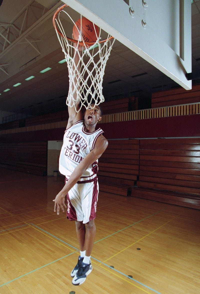 Lower Merion High School senior Kobe Bryant is photographed at Lower Merion High School in Ardmore, PA. 