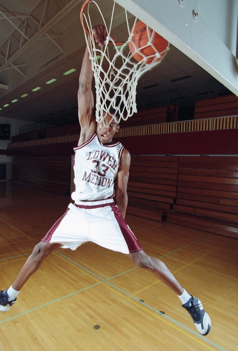 Lower Merion High School senior Kobe Bryant is photographed at Lower Merion High School in Ardmore, PA. 