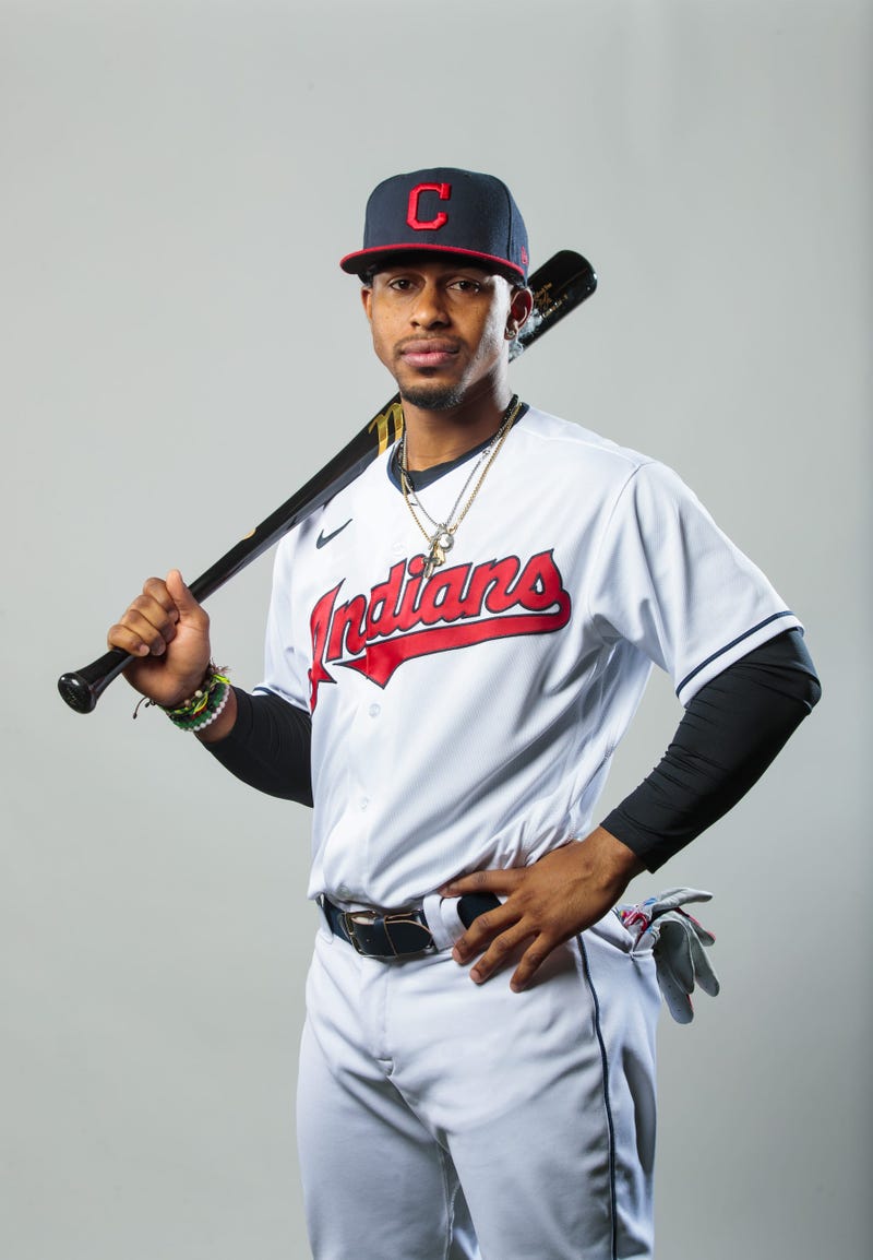Cleveland Indians shortstop Francisco Lindor poses for a portrait during media day at the Indians training facility.