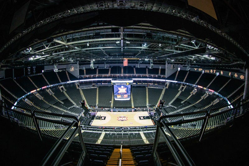Empty Sprint Center for 2020 Big 12 Basketball Tournament.
