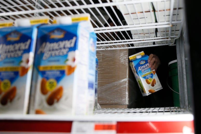 Almond Milk, Milk, Carton, Shelves, Restocking