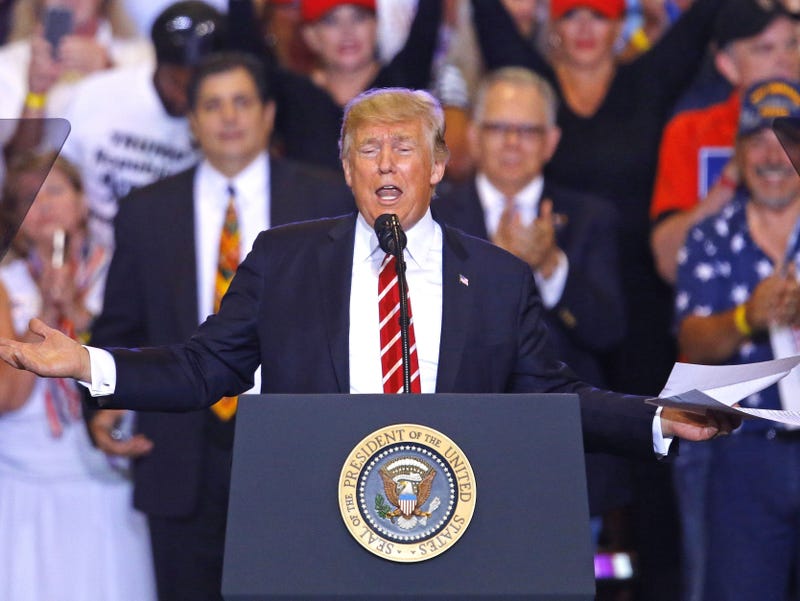President Trump at a podium
