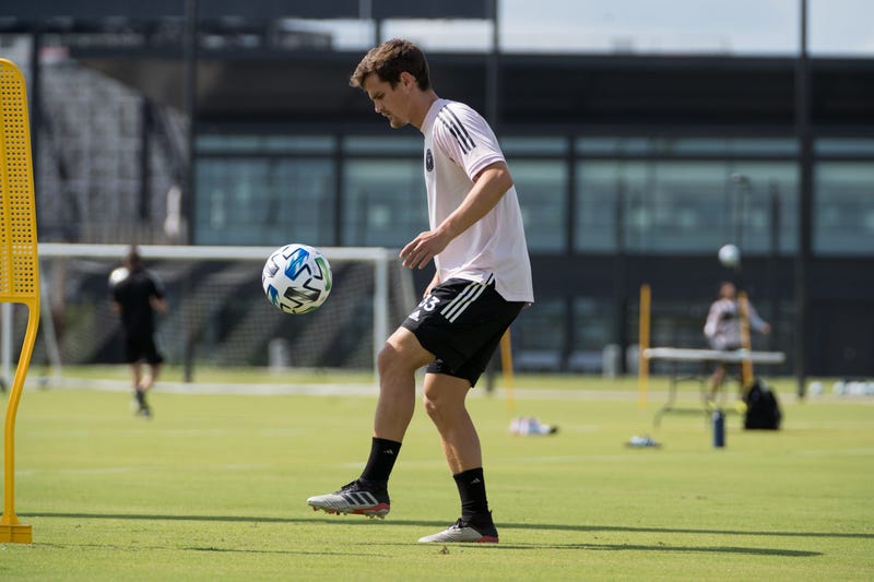 May 6, 2020; Fort Lauderdale, FL, USA; Inter Miami CF player Mikey Ambrose during voluntary individual workout on Wednesday May 6, 2020. Major League Soccer announced that starting on Wednesday, May 6, players may begin to use outdoor team training fields