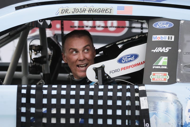 Kevin Harvick arrives in victory lane after winning after winning the Real Heroes 400.