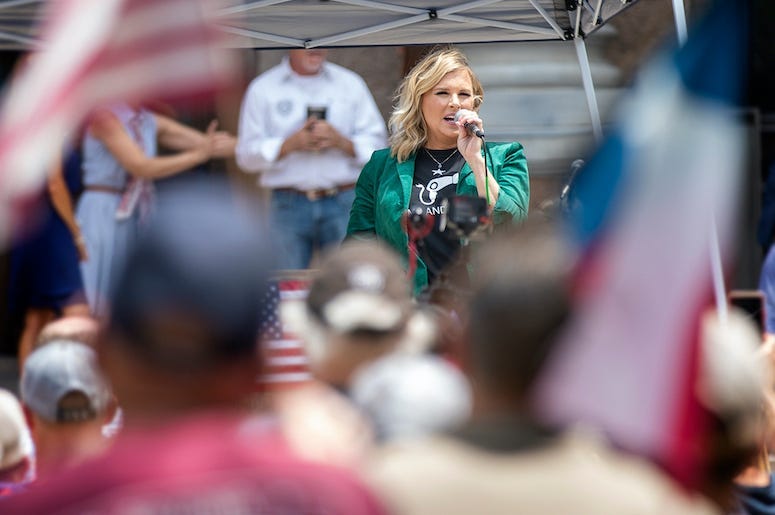 Shelley Luther, Speaking, Protest, 2020