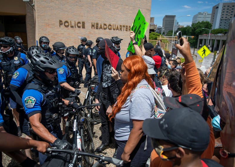 Protests at APD Headquarters in Downtown Austin