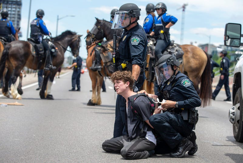 Protests in downtown Austin