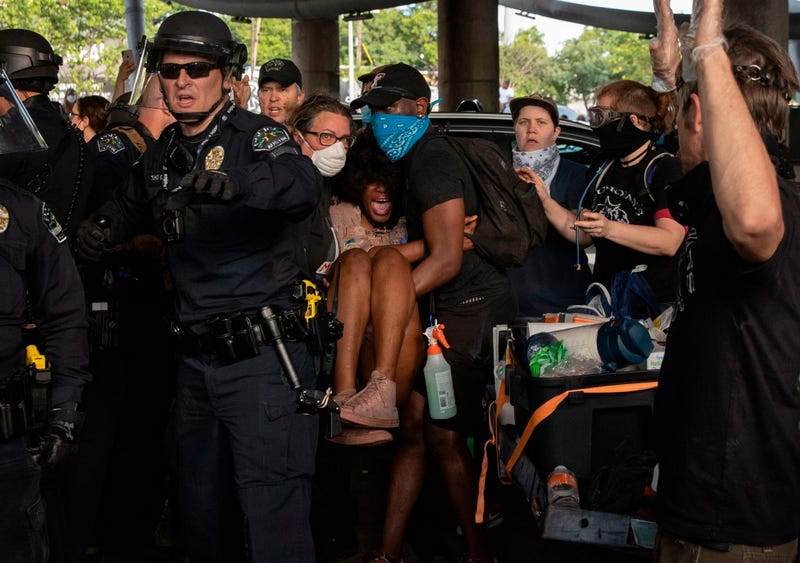 Protests in downtown Austin