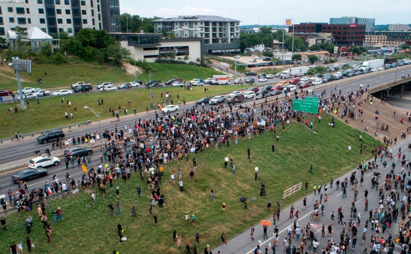 Protests in downtown Austin