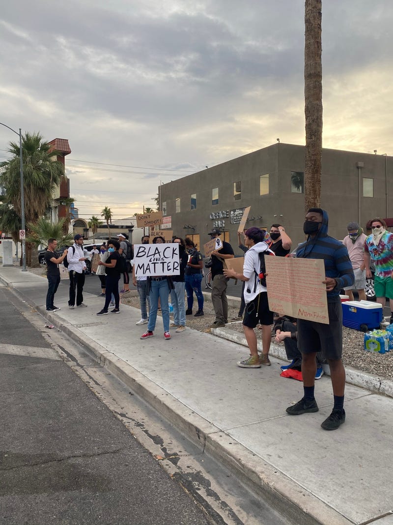 Protesters marching near UNLV on 6-2-20