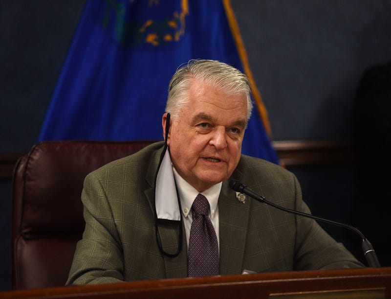 Nevada Governor Steve Sisolak speaks during a press conference in the Nevada State Legislature Building in Carson City on June 24, 2020.