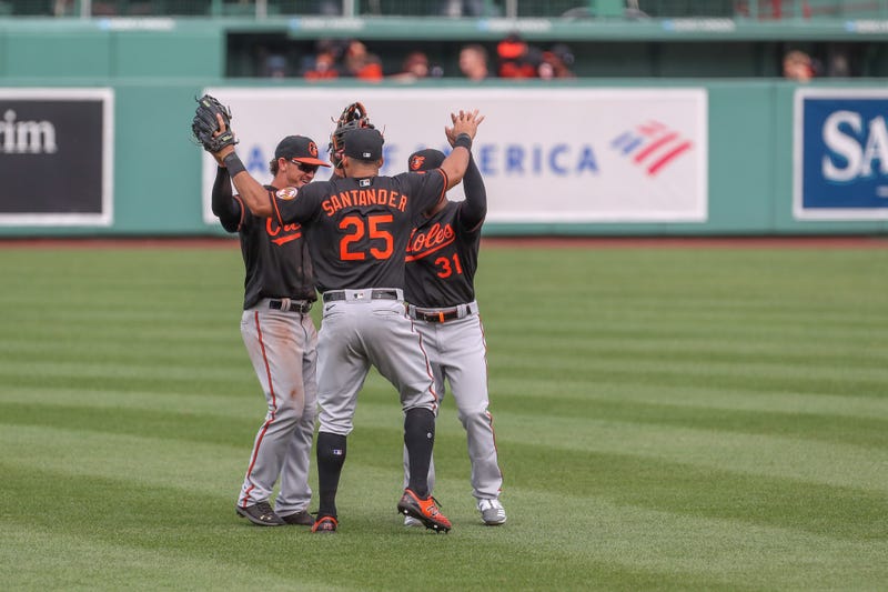 Orioles celebrate win at Fenway Park