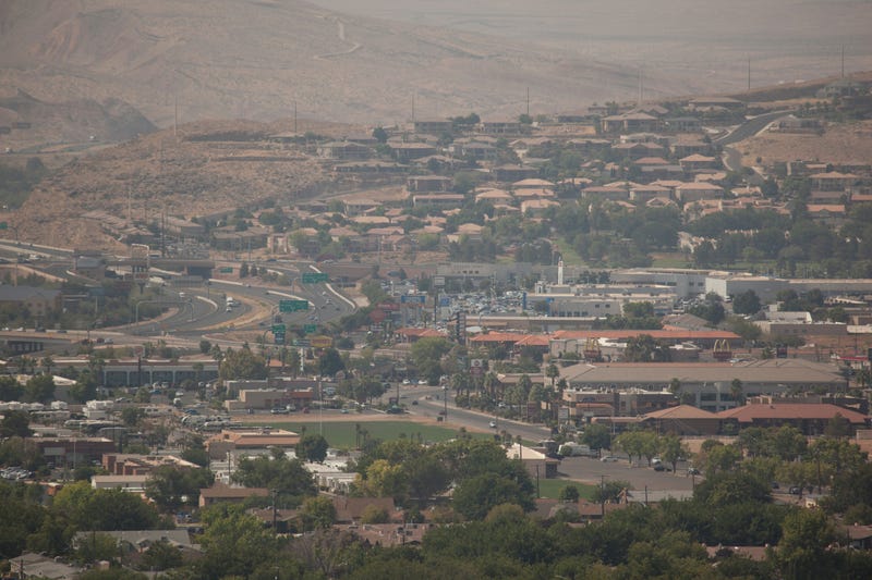 Diminished air quality visible over St. George Tuesday, Aug. 18, 2020.