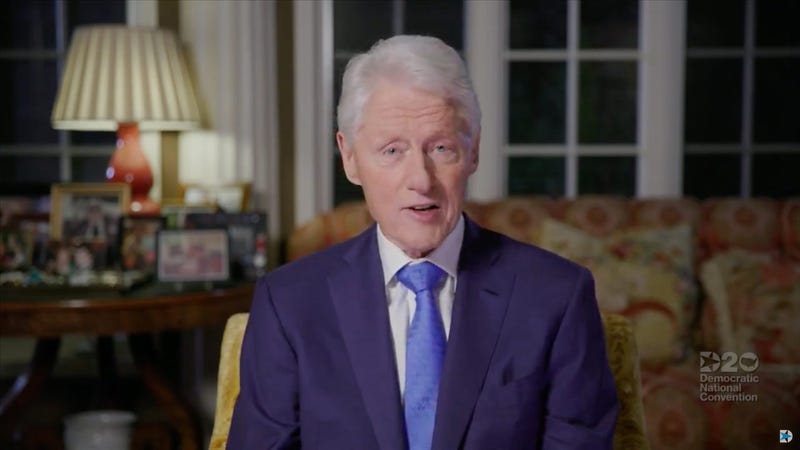 Former President Bill Clinton at the virtual DNC