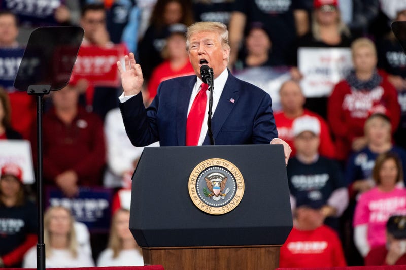 President Trump at a podium