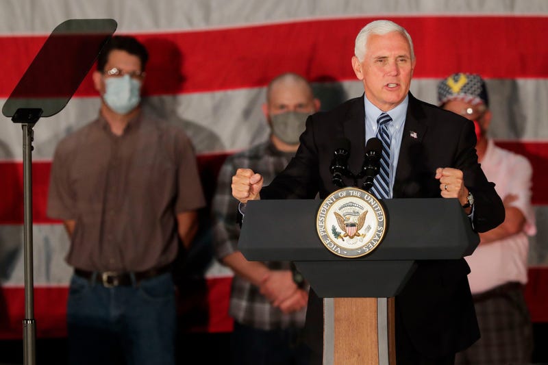 Vice President Mike Pence speaks to a crowd