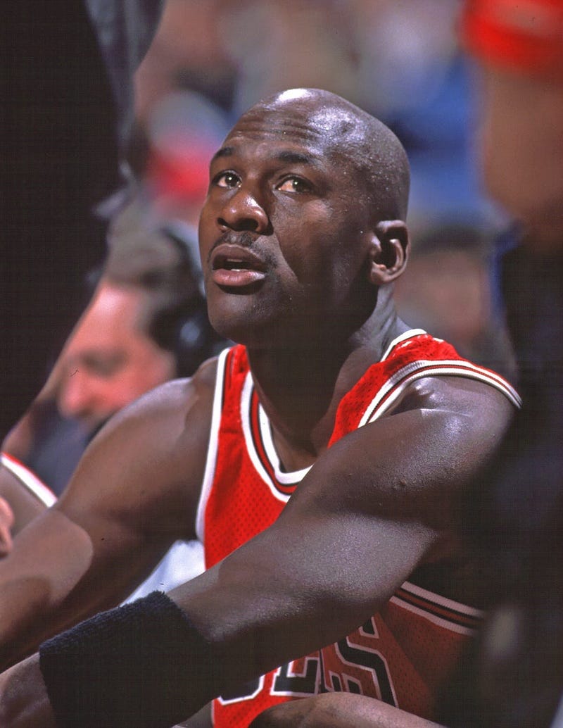 Michael Jordan on the bench