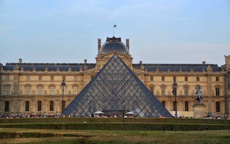  A general view of the Louvre Palace and museum and pyramid in Paris. 