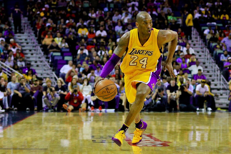 Apr 8, 2016; New Orleans, LA, USA; Los Angeles Lakers forward Kobe Bryant (24) drives to the basket during the first quarter of a game against the New Orleans Pelicans at the Smoothie King Center. Mandatory Credit: Derick E. Hingle-USA TODAY Sports