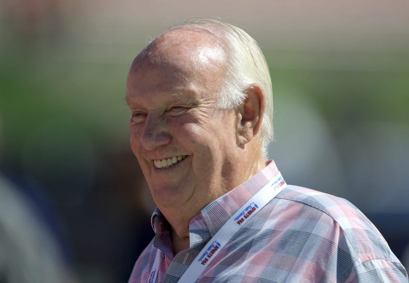 Sep 18, 2016; Los Angeles, CA, USA; Los Angeles Rams and Southern California Trojans former coach John Robinson reacts during a NFL game against the Seattle Seahawks at Los Angeles Memorial Coliseum.