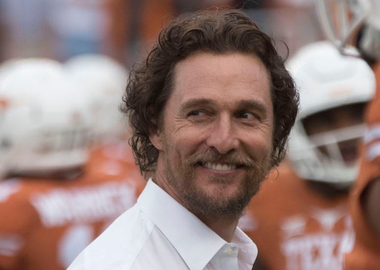 Matthew McConaughey, Texas Longhorns, Football, Smile, 2016