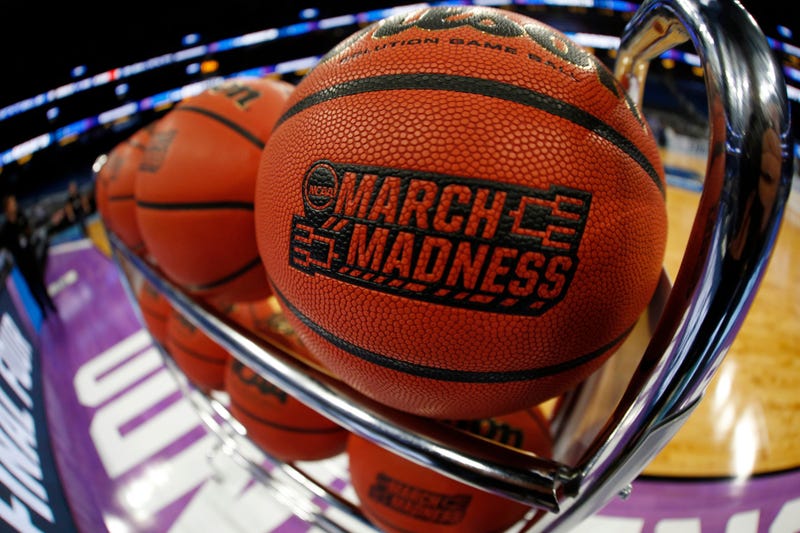 General view of a March Madness basketball