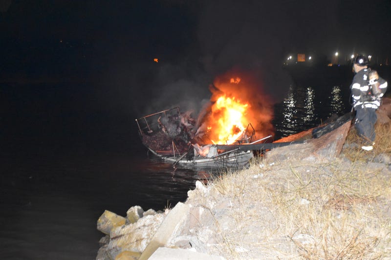 A boat caught fire near the Berkeley Marina.