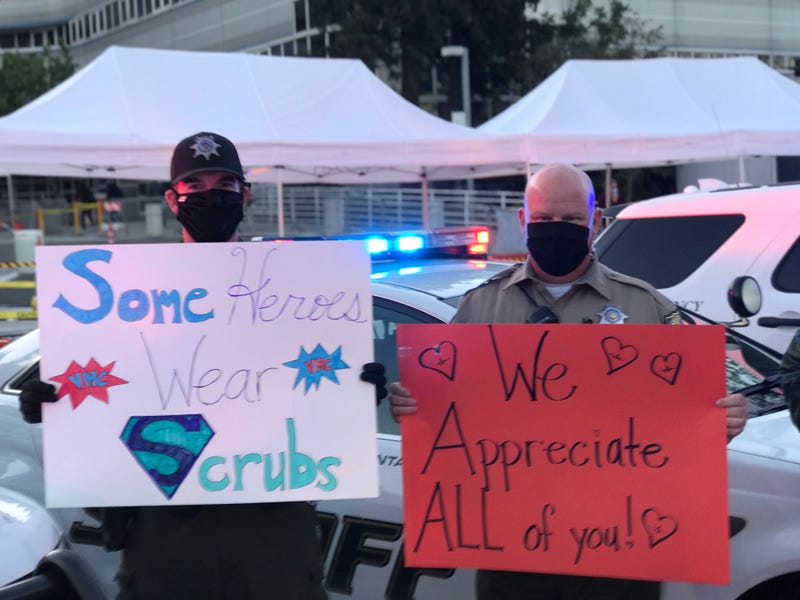 First responders hold appreciation event for healthcare workers at Santa Clara Valley Medical Center