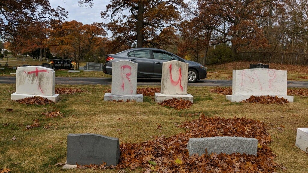 Michigan cemetery vandalized with pro-Trump messages