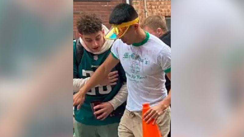 Police trying to identify individuals who damaged car before the Super Bowl 