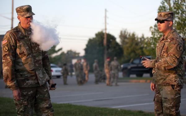 Soldier vaping