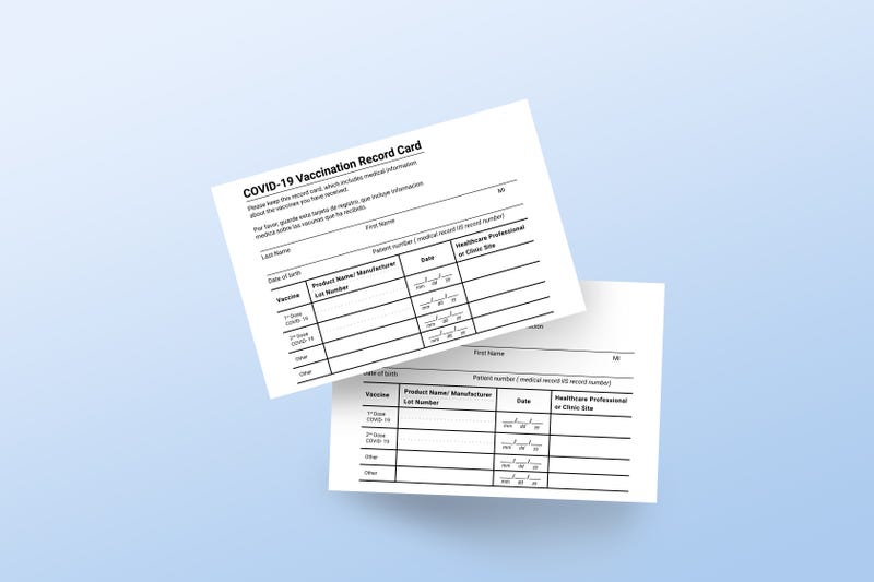 Coronavirus vaccination record card