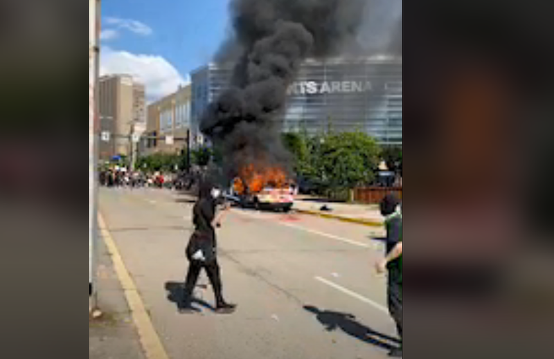 Police Police Vehicle on fire during George Floyd Protests