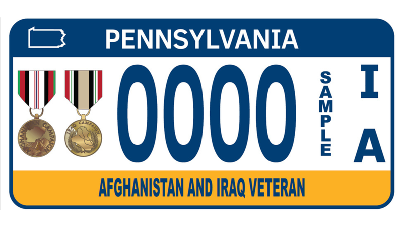Pennsylvania issues new military-themed license plates
