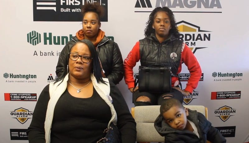 The family of Joe Chavies, IV, speaks at a news conference.