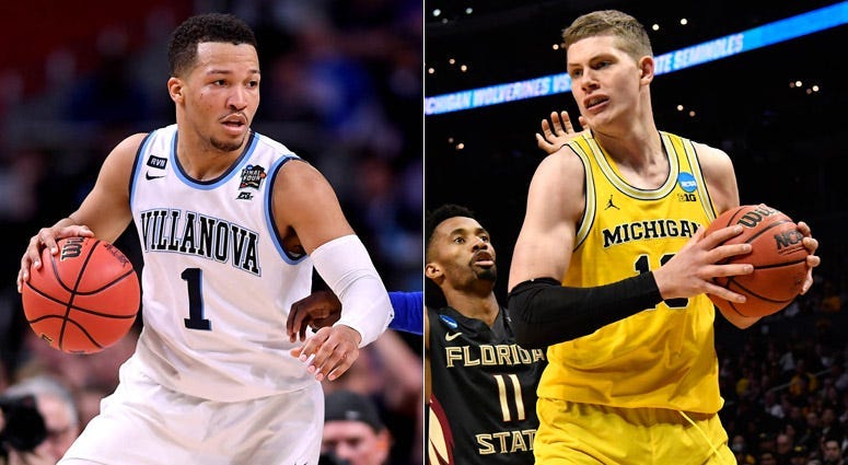 Villanova's Jalen Brunson and Michigan's Moritz Wagner