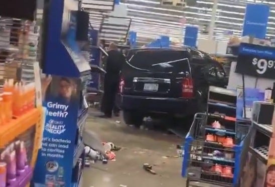 vehicle inside Walmart in Canton