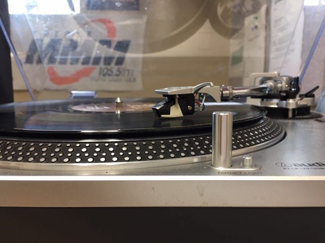 vinyl record on turntable