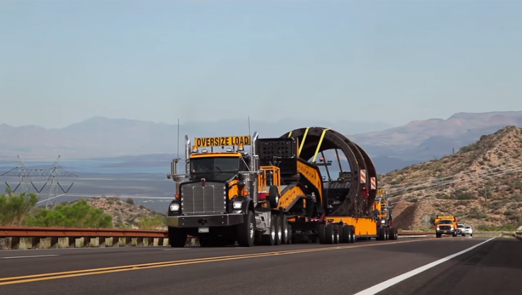 Road work going on through the Virgin River Gorge along I-15