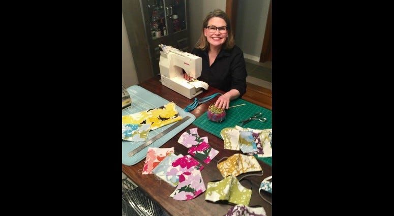 Wendy Petrosky from Brookfield is a volunteer at Brookfield Zoo and has been sewing masks for the animal care staff to wear.