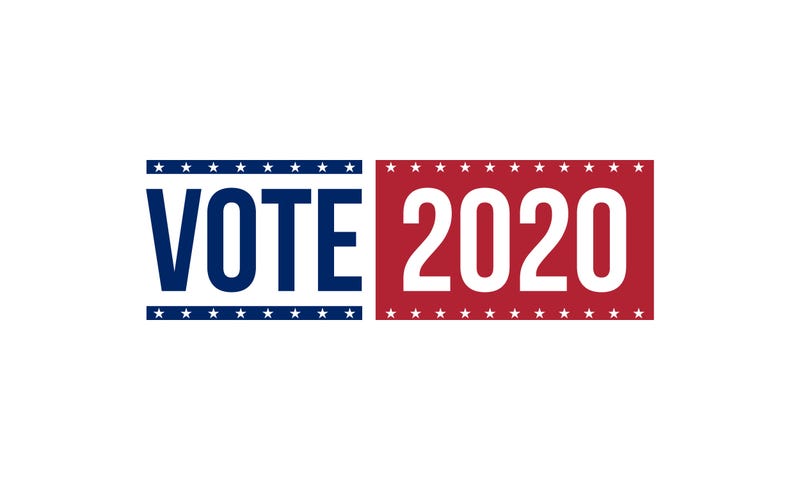 Vote 2020 in blue and red colors